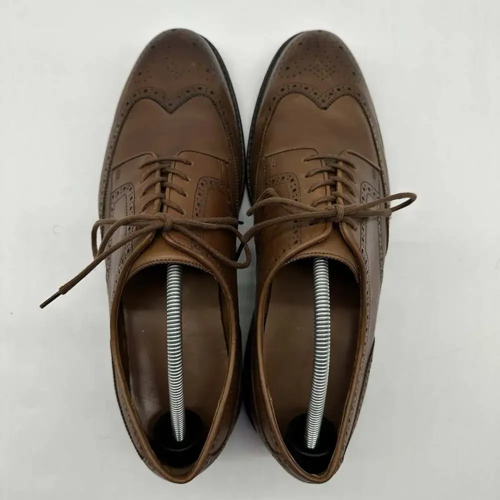 Polo Ralph Lauren Asher Wingtip Brown Leather Oxfords Dress Shoes Men's Size 11